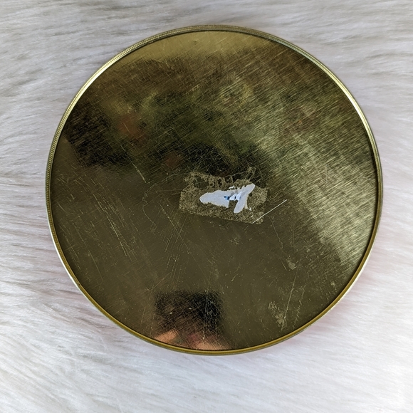 Silhouette Vintage Victorian Lady And Dog Puppy Round Tin Trinket Box Cir 1940s - Picture 2 of 10